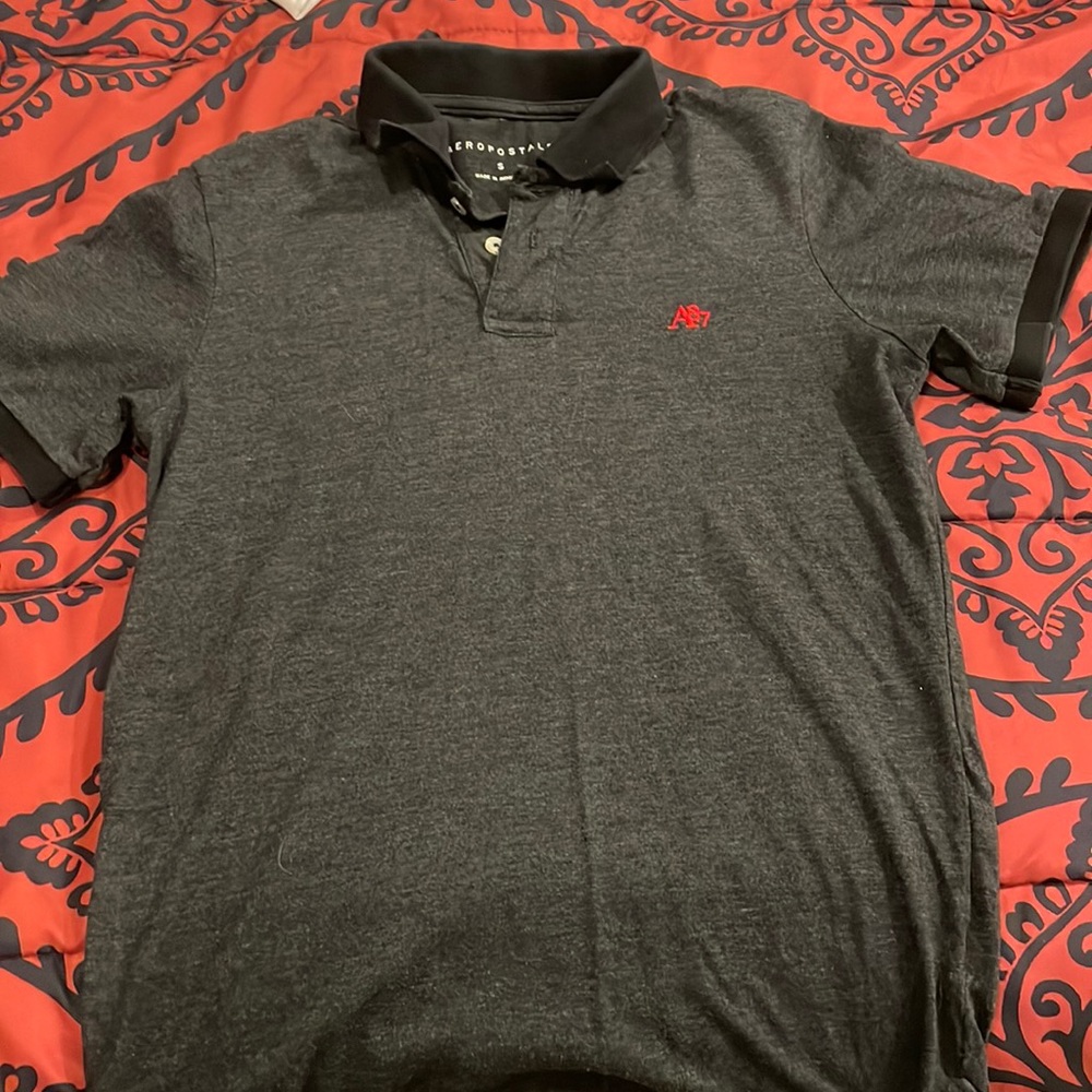 Aeropostale (Small) Heather Dark Gray Collared Shirt